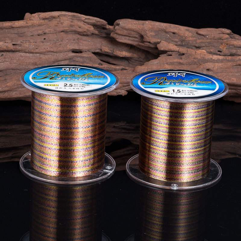 Línea de nylon de color salvaje línea de punto Línea principal sub-línea de alta resistencia a la tracción invisible línea de pesca de color suave 300 m