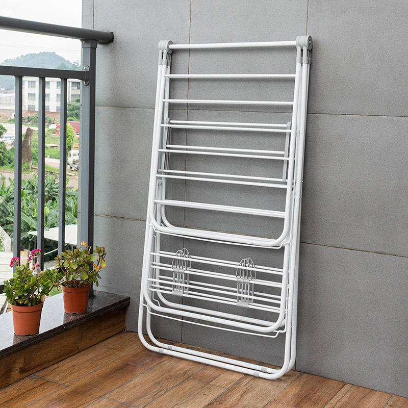 Ou Runzhe balcony folding clothes drying rack floor-standing wing-shaped clothes hanger installation-free quilt clothes drying rack home wholesale