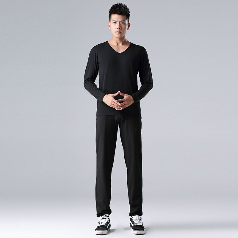 Black V-neck long sleeve + turnip pants suit
