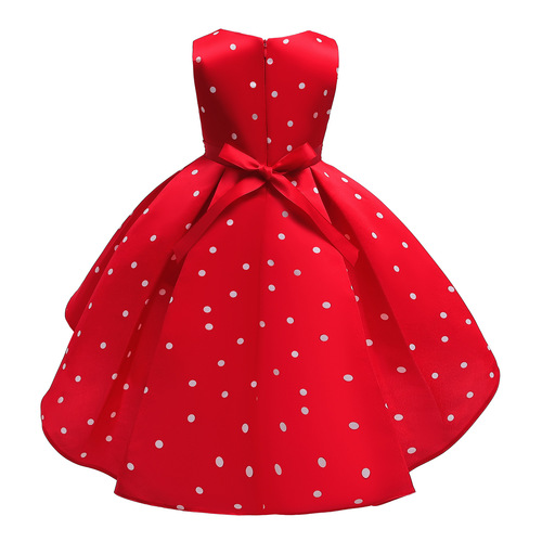 Ins Children's Dresses, Amazon, International Trade Children's Clothing, Girls' Dresses, Polka Dot Print Children's Princess Dresses, Formal Dresses