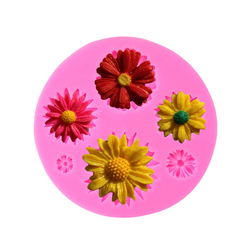 Sunflower Chrysanthemum Daffodil Blossom Silicone Mold Fondant Chocolate Cake Mold