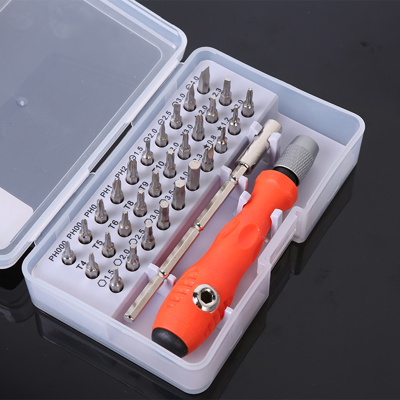 Gran caja ajustable telescópico 32-en-1 multi-función destornillador BIT SET reloj teléfono móvil reparación traje