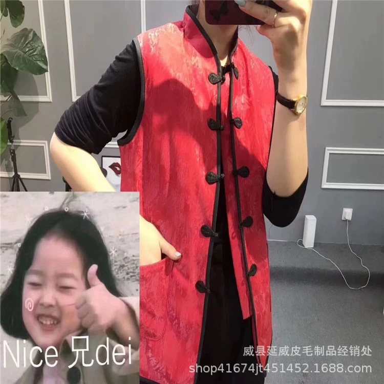 Оптовая продажа, новый жилет из овчины, свободное лицо, мужской и женский меховой жилет