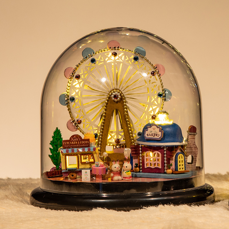 Zhiquwu rompecabezas estéreo 3D hecho a mano para niños, caja de música de viaje, juguete para niñas, ensamblaje estéreo