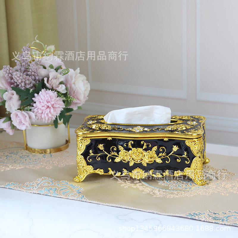 Caja de pañuelos de estilo europeo sala de estar tejido creativo nórdico ins caja de pañuelos de hogar KTV mesa de café simple comida Linda