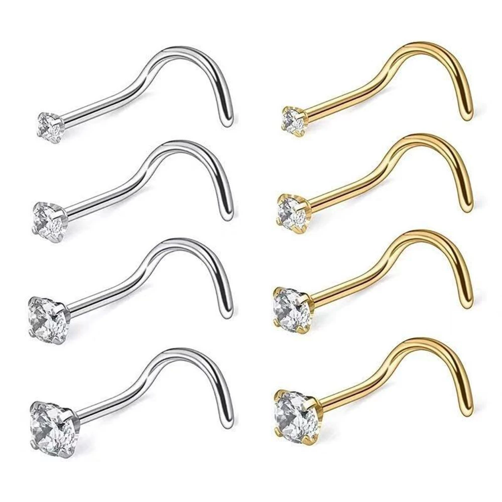 Nose piercing stainless steel, zirconium, Amazon, European style