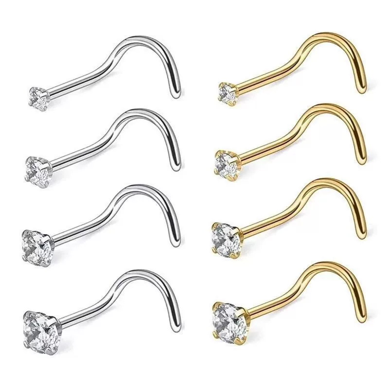 Nose piercing stainless steel, zirconium, Amazon, European style
