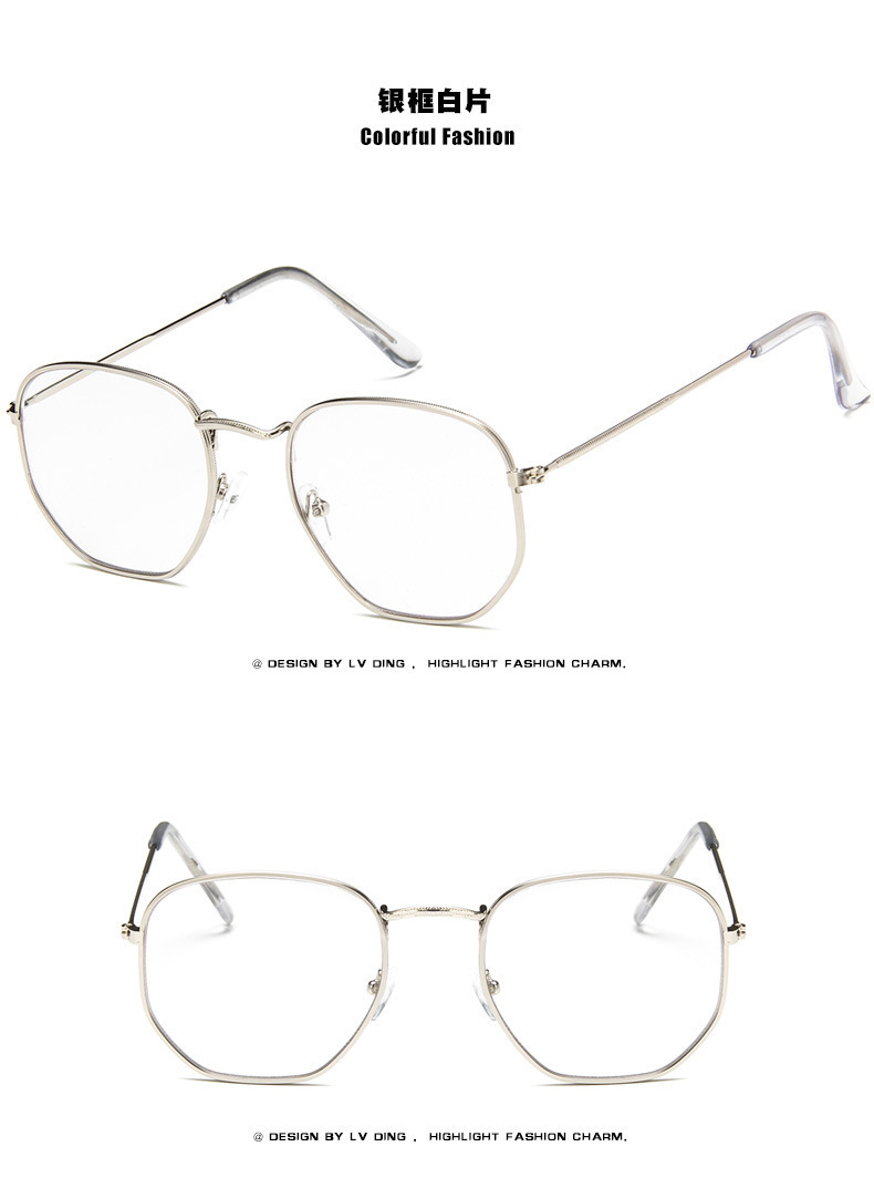 Nuevo metal marco polígono gafas de sol moda europea y americana pequeño marco colorido Mercurio océano gafas de sol al por mayor 3548