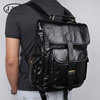 Retro import leather backpack, laptop, cowhide, genuine leather