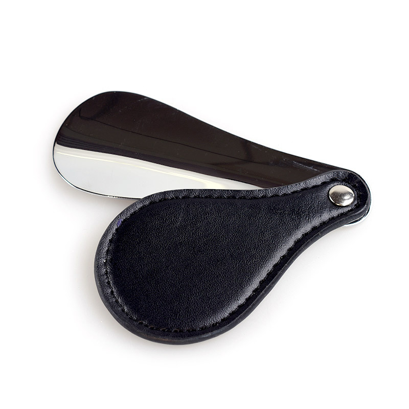 Pequeño calzador de cuero de la PU (negro)