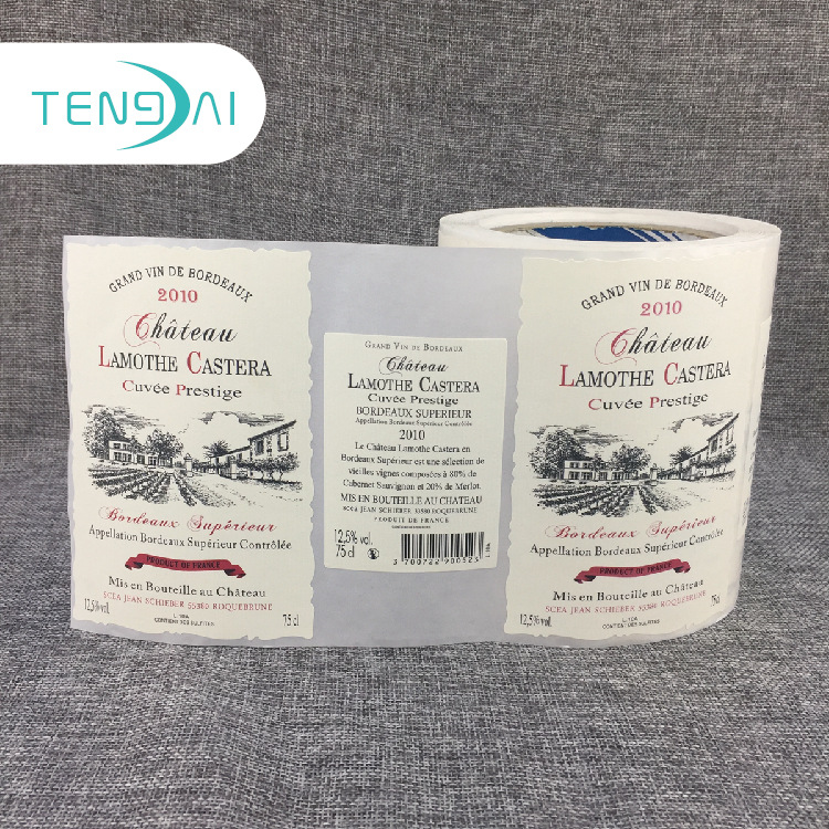 供应红酒特种纸标签印刷 葡萄酒不干胶瓶贴
