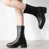 Martens, демисезонные короткие сапоги с молнией, европейский стиль, средней длины, коллекция 2021