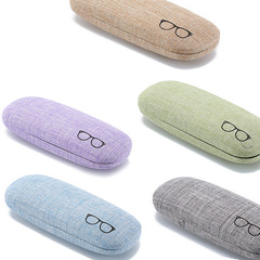 日系棉麻方型復古眼鏡盒近視配鏡盒文藝小清新學生創意鐵盒平光鏡