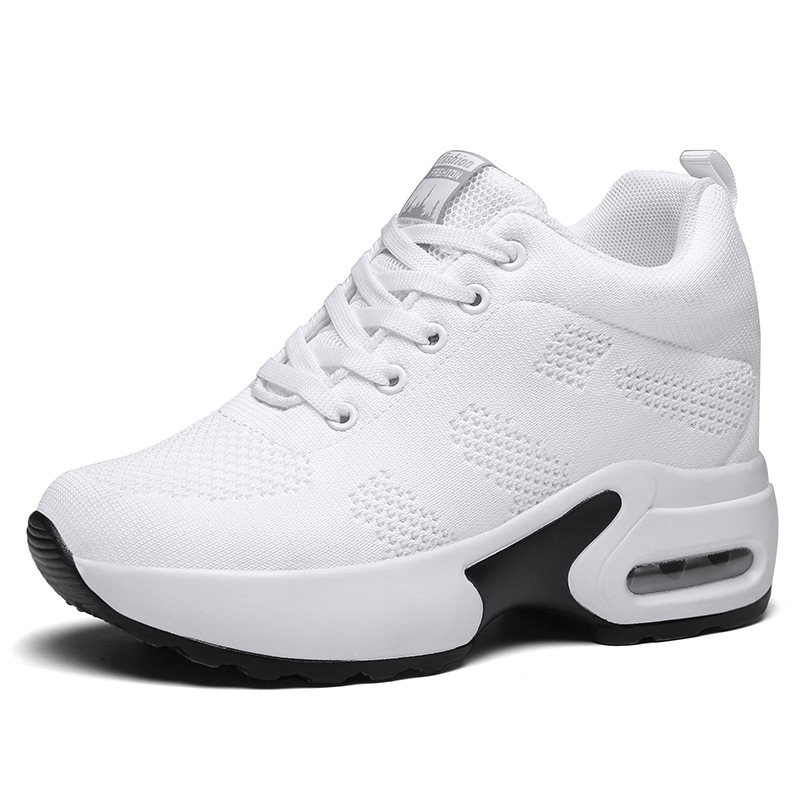 Otoño nueva malla transpirable cuadrado danza fantasma danza zapatos de las mujeres ocultos altura zapatilla cojín de aire suave zapatos de baile de fondo