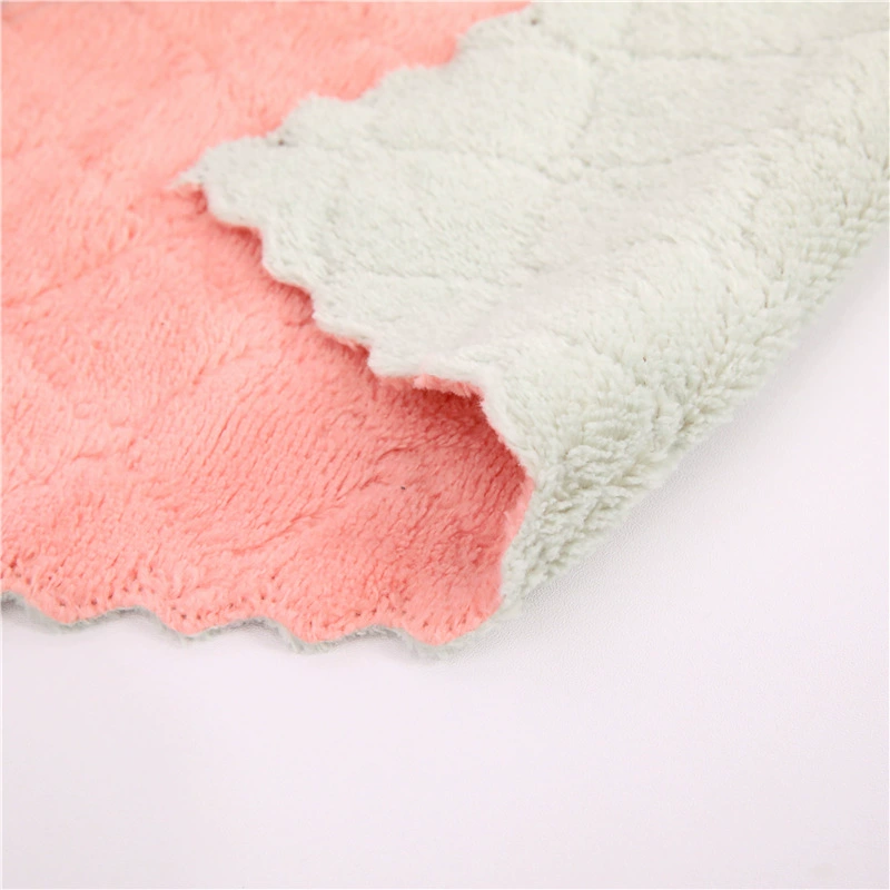 Poly -colored double -sided water absorption cloth diamond -shaped dishwasted wet and wet home washing dishes cleaning towels