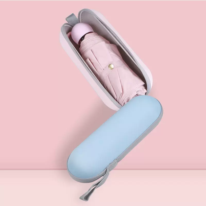 胶囊太阳伞遮阳便携小巧伞超轻可折叠雨伞黑胶晴雨两用伞