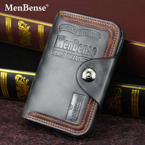 MenBense new men's wallet short style European and American fashion business bag large capacity magnetic buckle 30% off men's wallet