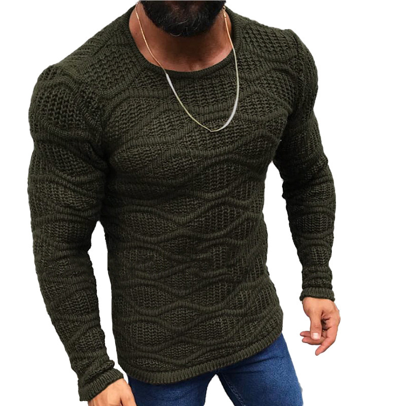 Maglione girocollo a maniche lunghe slim fit autunno inverno 2025 da uomo_voghion.com