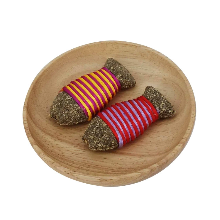 Кошачья мята Игрушка Вокруг веревки маленькая рыба кошка Трава игрушка