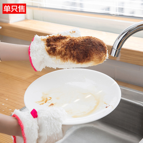 New bamboo fiber dishwashing gloves household kitchen cleaning waterproof gloves non-stick oil housework gloves factory direct sales
