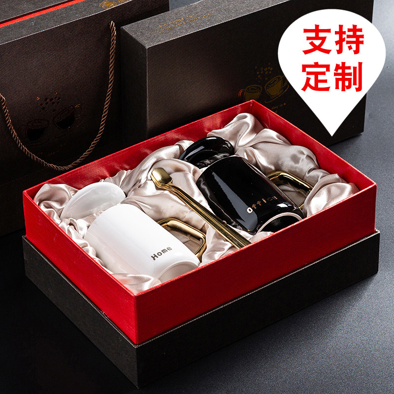 Regalos creativos del día de San Valentín copas románticas copas de taza de café copas de agua doradas cucharas al por mayor