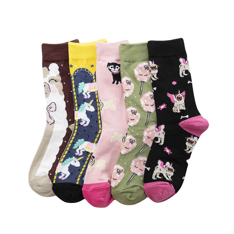 2025d 2025d Ins Style Hip-Hop Trendy Women's Mid-Calf Cotton Cartoon Personality Socks Cute Men's_voghion.com