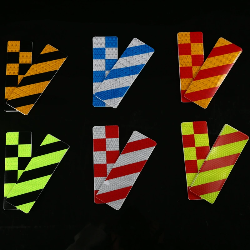 Прямые продажи светоотражающих полос для ежегодной проверки грузовиков, красно-белых светоотражающих наклеек, предупреждающей ленты для автомобиля с отражающей пленкой, сеток кристаллического цвета по индивидуальному заказу