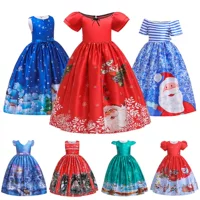 Детское длинное рождественское платье, европейский стиль, принты-мультфильмы, размеры 120–170 см