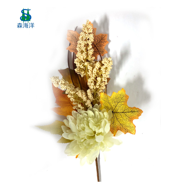 Nueva personalización de la rama de otoño festival de cosecha simulación de rama de hoja de arce simulación de calabaza de hoja de arce Comercio exterior Exportación