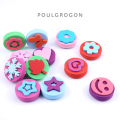 跨境兒童繪畫海綿刷eva印章幼兒園美術畫畫塗鴉diy雙面海綿畫刷