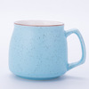 Macaron ceramic mug with lid spoon colorful office cup green pink blue purple white ceramic cup