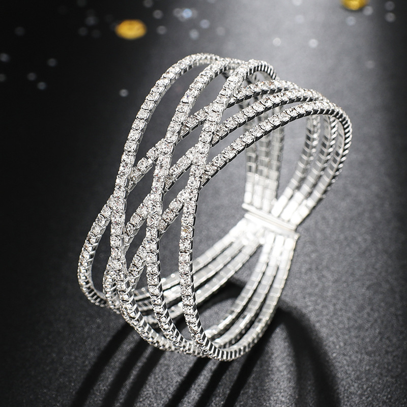 New six-row Diamond Cross personality steel wire bracelet claw chain open bracelet bracelet wholesale B275 New six-row Diamond Cross personality steel wire bracelet claw chain open bracelet bracelet wholesale B275