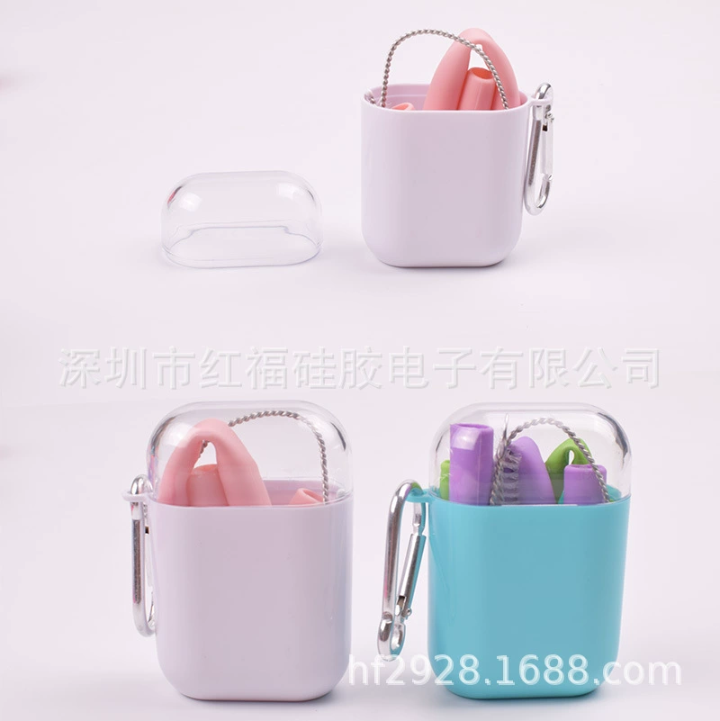 Производители для небольшой тонкой силиконовой соломы прямой изгиб Силиконовый складной соломенный костюм перерабатываемый Защита окружающей среды Amazon взрывы