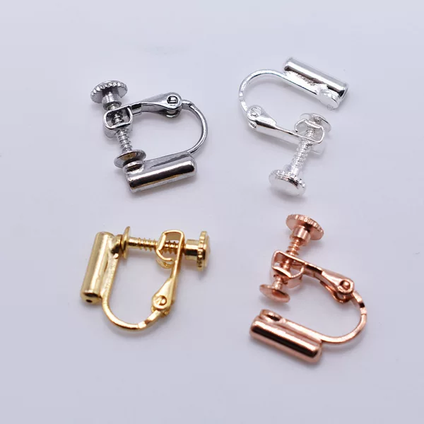 DIY Screw Ear Clips, Rubber Tube Accessories, Wholesale Ear Jewelry, Ear Stud Converter, Starry Sky Earrings, Spiral Ear Clips