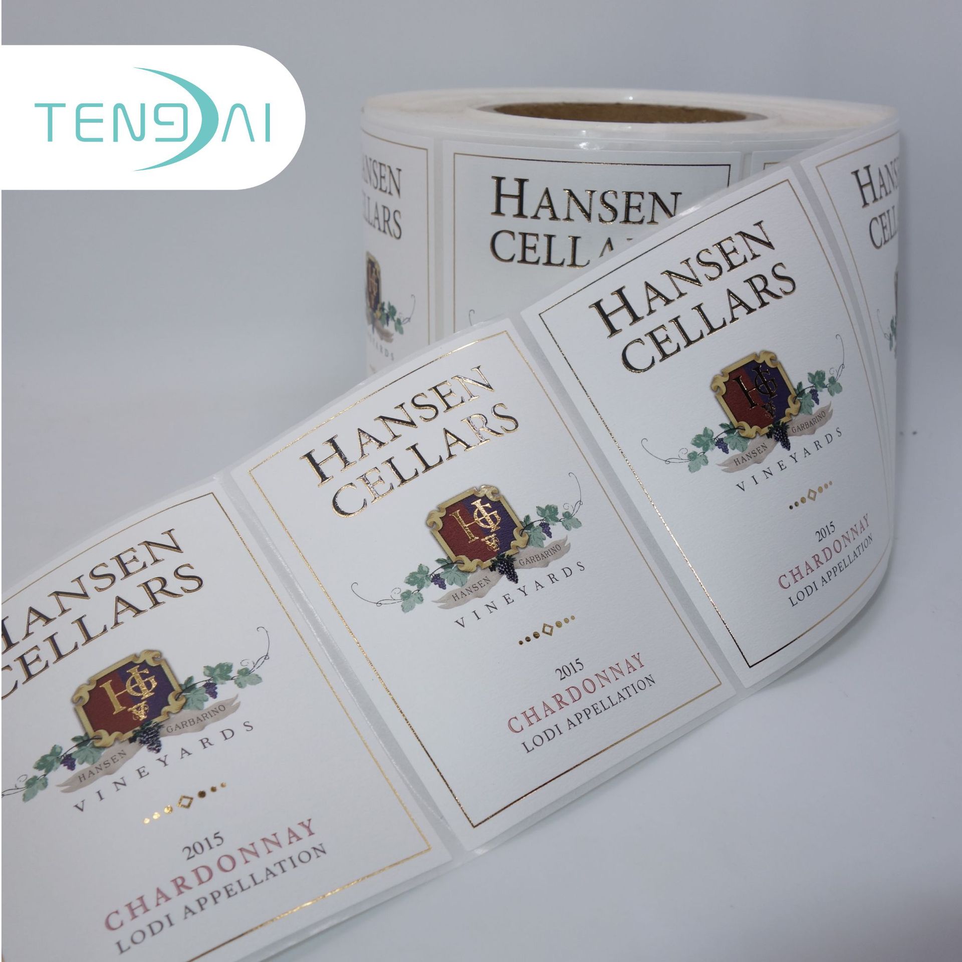 有纹路不干胶标签印刷 烫金烫银标签  饰品标签 葡萄酒贴纸