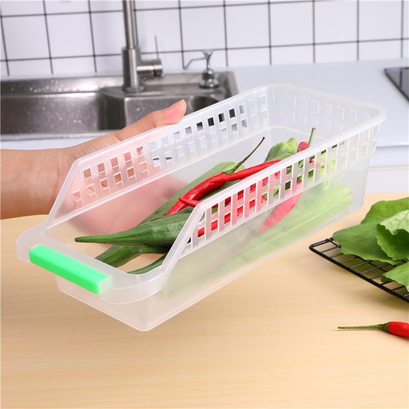 日式冰箱塑料收纳筐食品饮料抽屉式储物盒厨房杂物整理盒收纳篮子