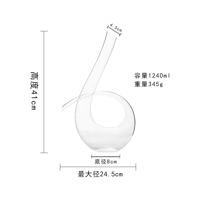 Lu Jing Cristal de cristal transparente creativo en forma de seis vino tinto decantador rápido hogar de gran capacidad