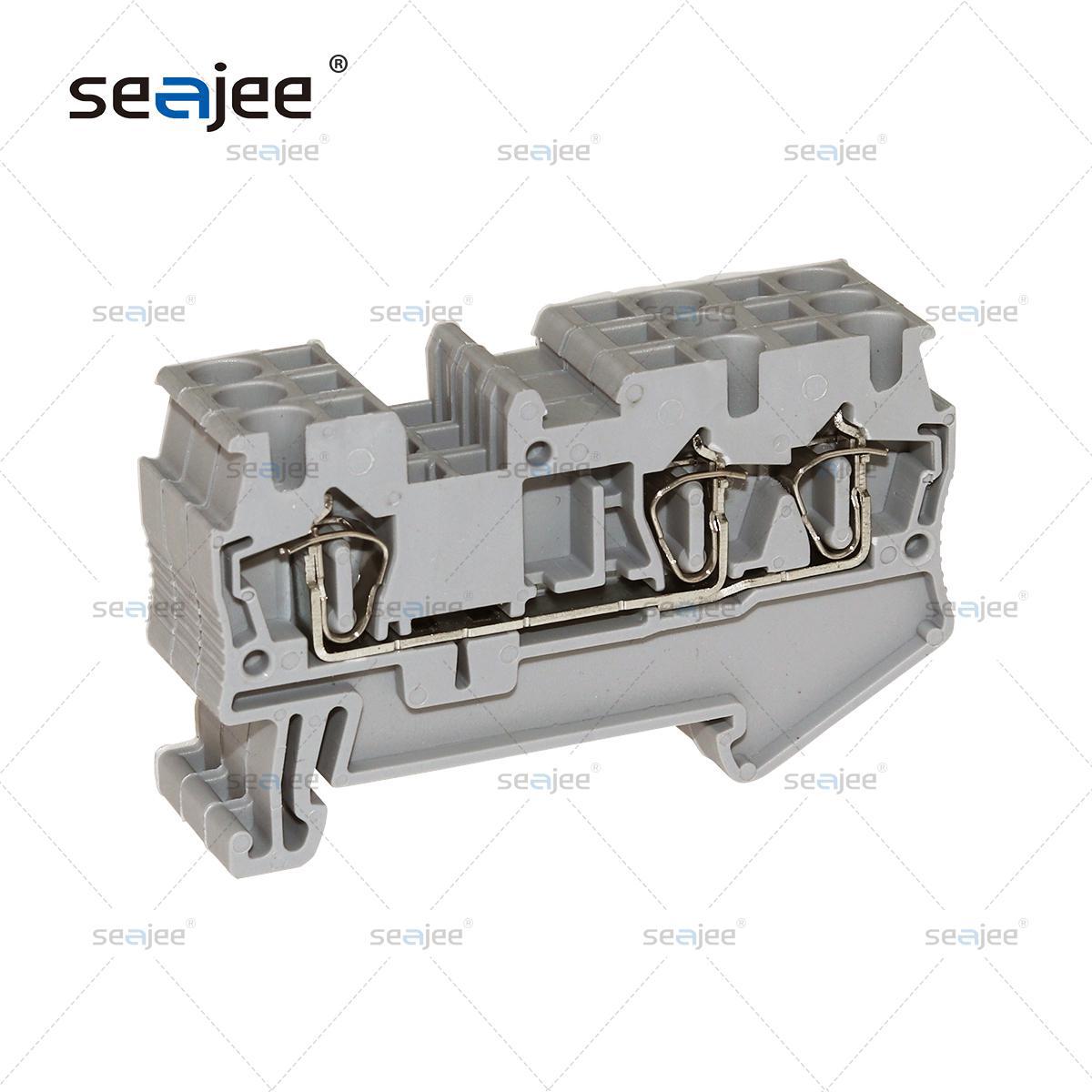 供应三导线回拉式ST2.5-TWIN弹簧端子一进双出JST2.5-TWIN端子排