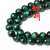 Green round beads, accessory handmade, wholesale