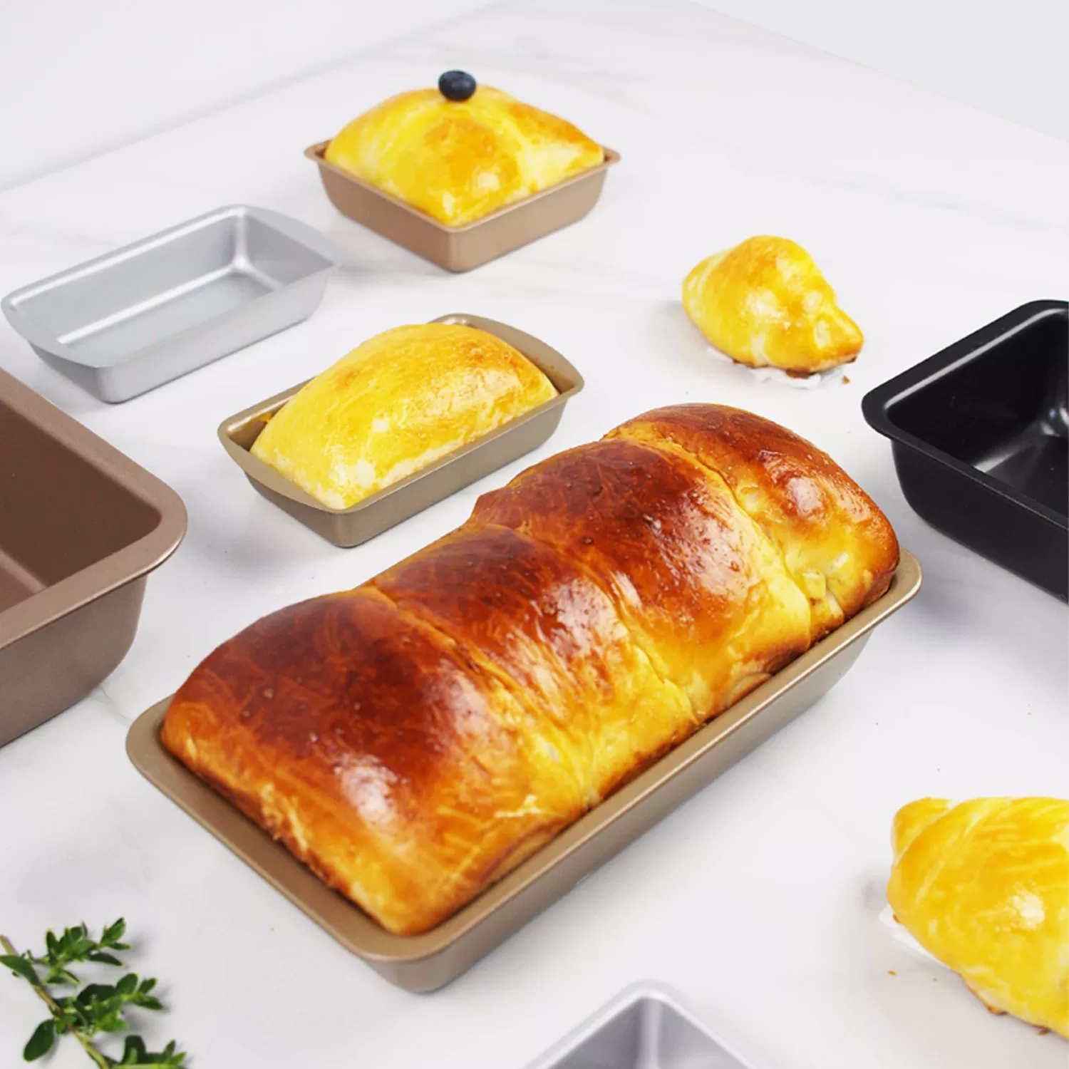Rectangular Non-Stick Loaf Pan, Multi-Size Bake Mold (4–10.5 in), Oven & Toast Box