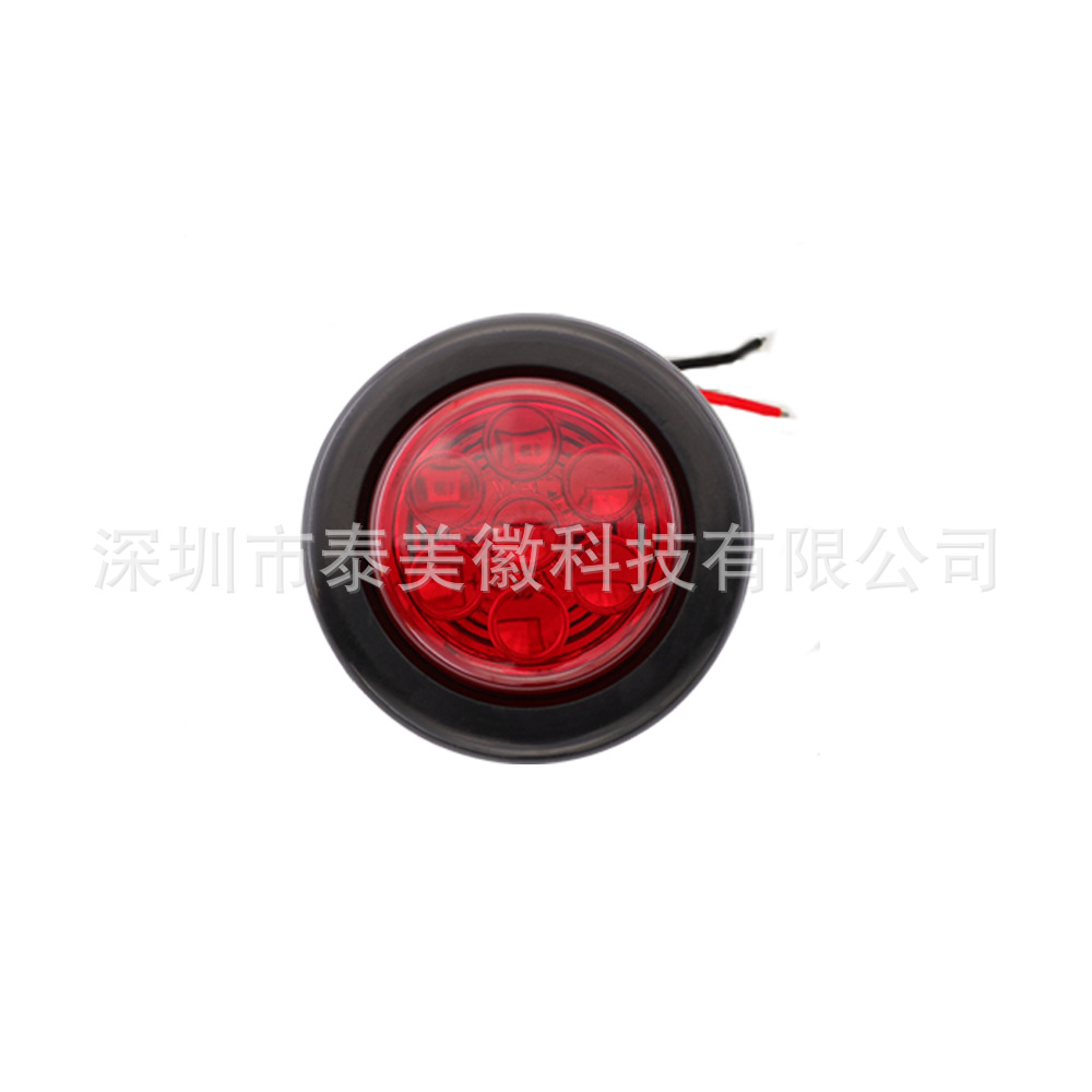 Exportación transfronteriza 12V 24V7LED luz lateral de camión con espejo luz trasera de camión 2 pulgadas luz lateral de camión con goma