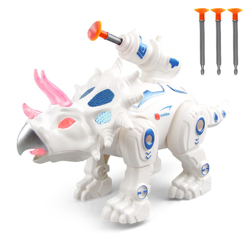 New electric mechanical dinosaur simulation screams, lights, walking, shooting cannon, electric dinosaur model toy