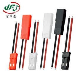 厂家供应红黑SYP-2.54公母对接端子线 JST对插线材 2P电池连接线