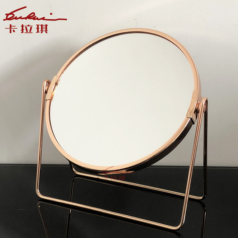 Fábrica al por mayor de oro rosa de escritorio de doble cara espejo de maquillaje europeo vestidor escritorio HD gran espejo regalo