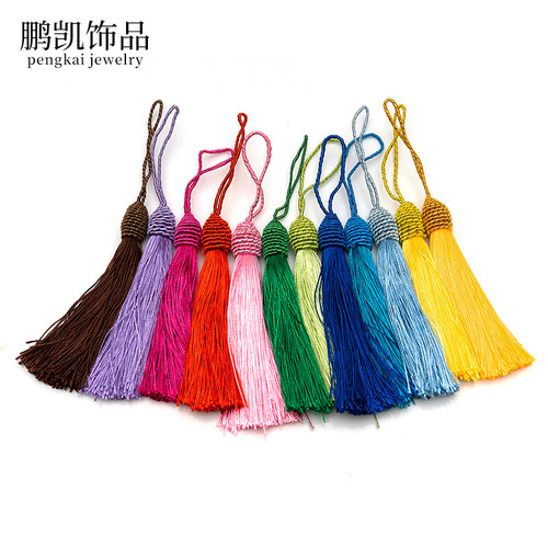 10cm wrapped line ancient style tassel tassel vertical Chinese knot DIY clothing hanging tassel bookmark handmade accessories wholesale