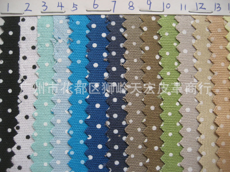 新款8安波点圆点印花图案印花帆布面料沙发布艺鞋材手袋箱包布料