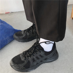 2024 New Korean Style Ins Trendy Torre Shoes All Black sneaker Black Samurai Casual Breathable Lightweight Running Shoes