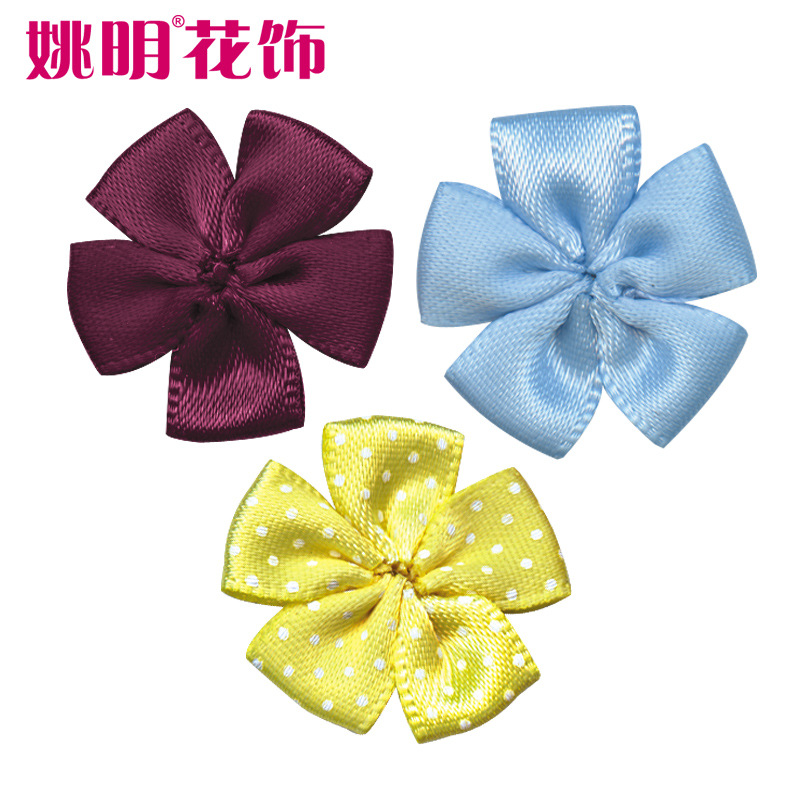 Yao Ming cinta tejida a mano 2,2 cm cinta flor ropa horquilla decoración pequeña flor lazo pelo arco pequeña flor