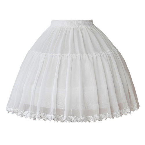 Fishbone pannier lolita lolita gauze skirt super fluffy violent soft gauze short tutu skirt with adjustable lining