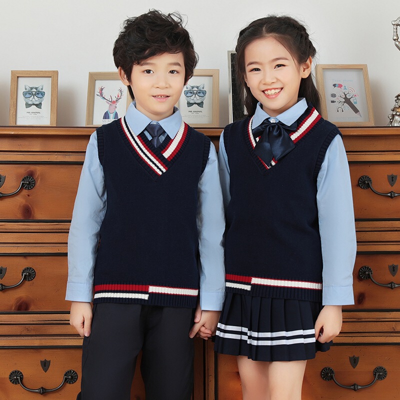 Children's Clothing Baby Dress Suit Autum New Kidsren's Sweater Girls Pure Cotton Jacket Vest Boys Knitted Vest